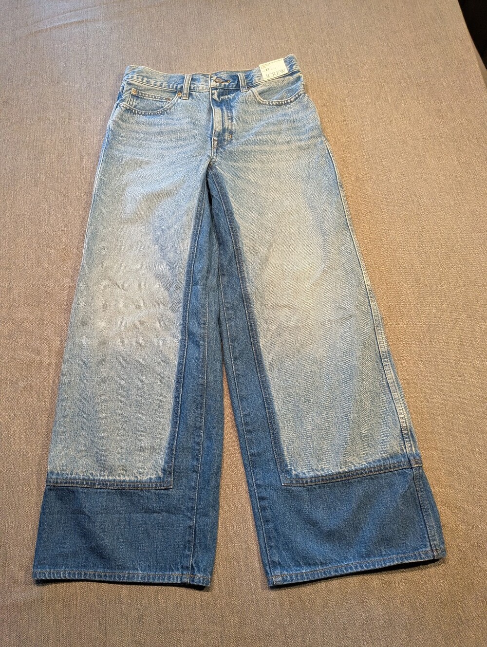 New J.Crew Everyday wide-leg ankle jean with washblocking, Size 27